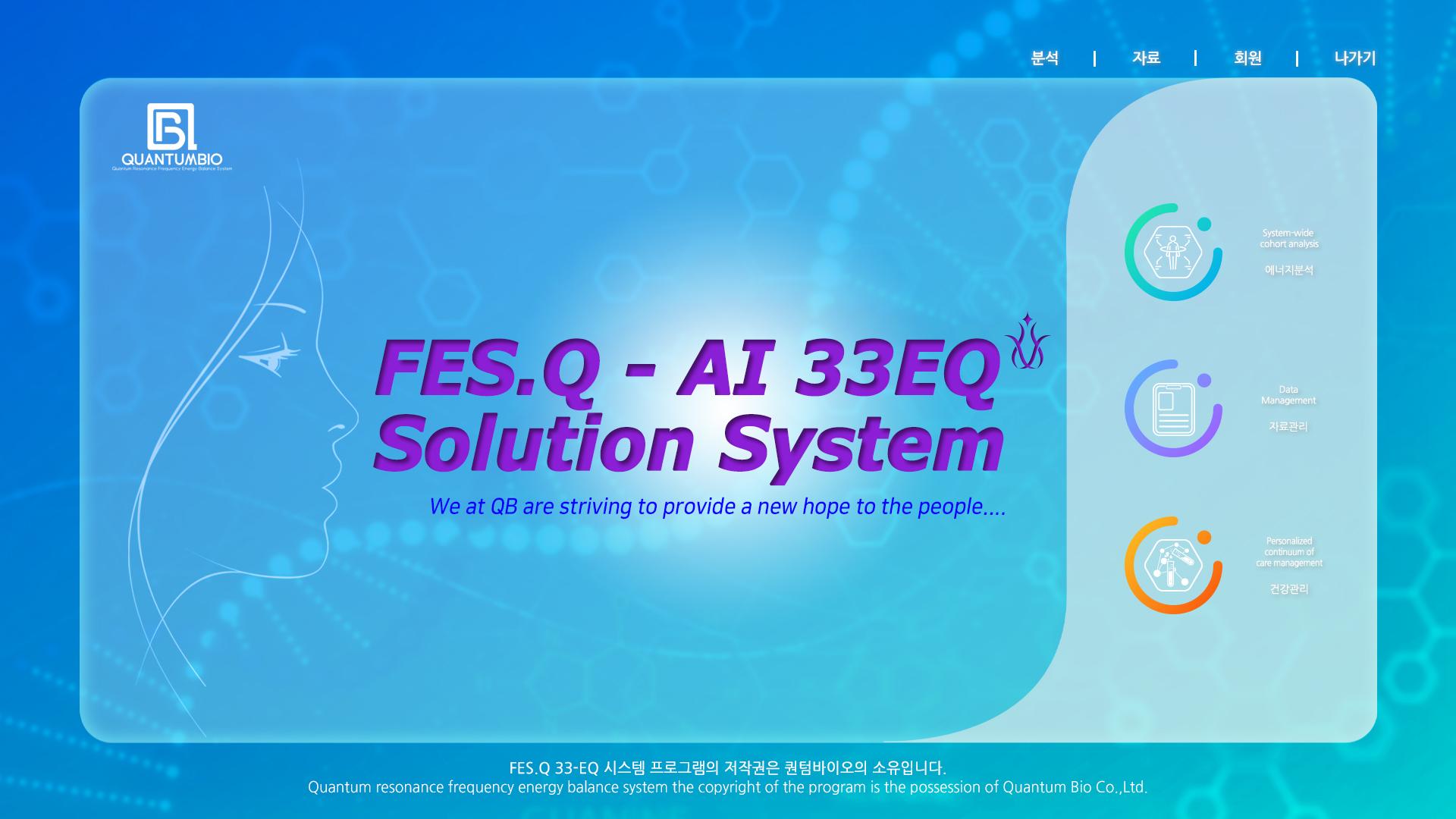 FES.Q-AI 33EQ Solution System 화면